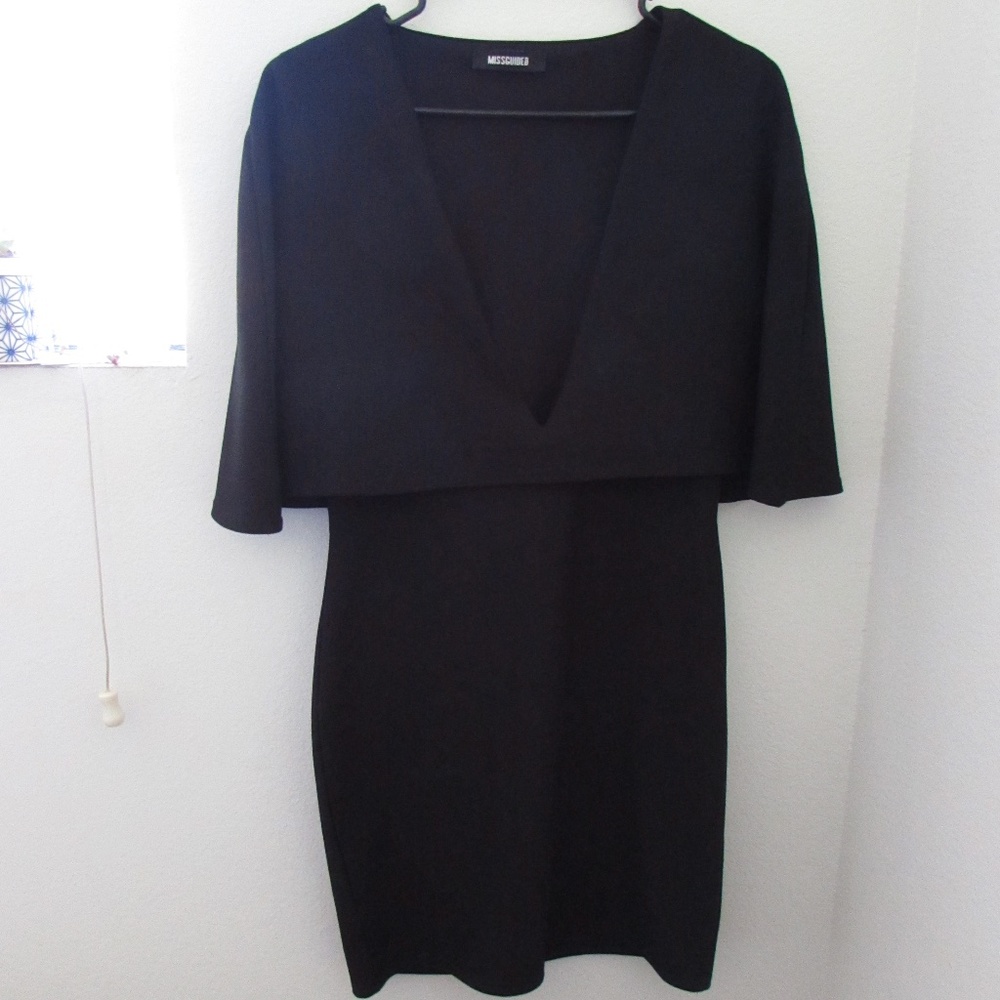 MISSGUIDED black Cape dress